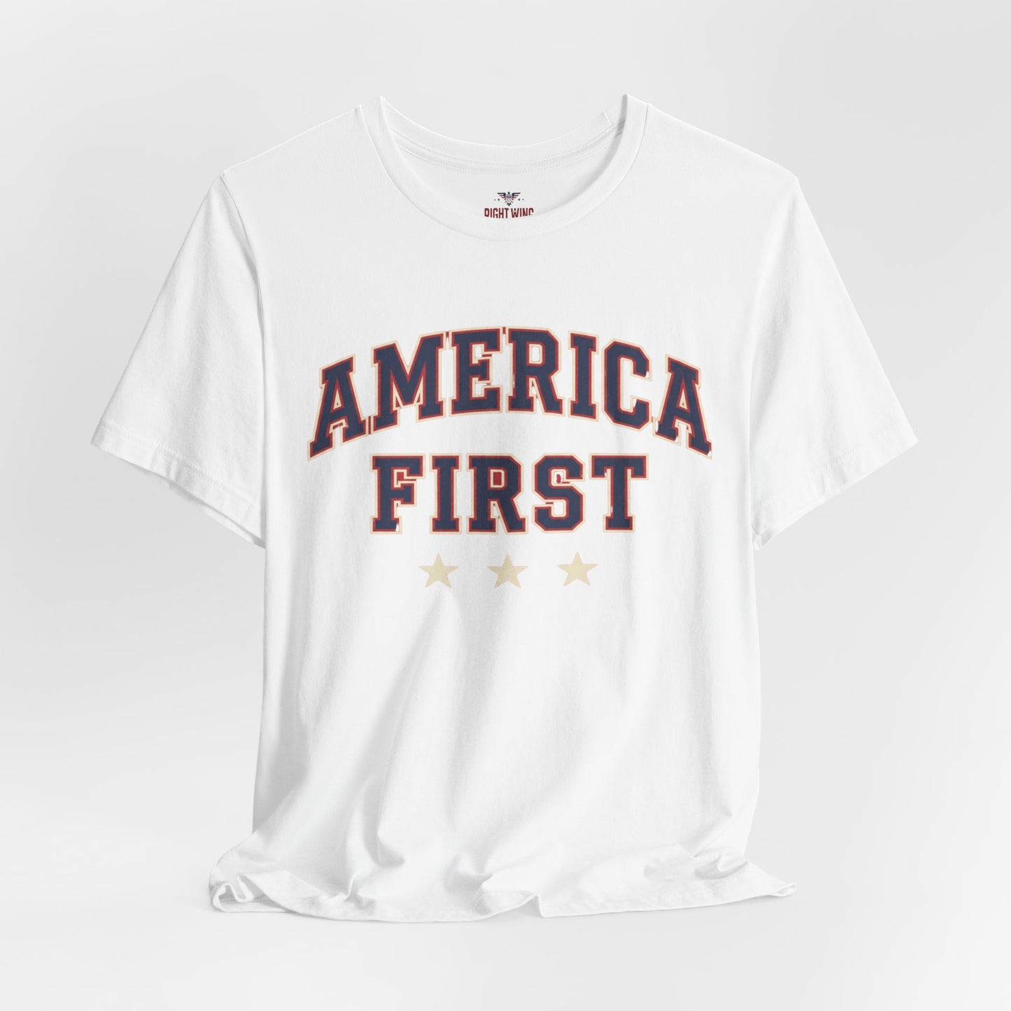 America First Graphic Tee — Patriotic USA Short Sleeve Shirt