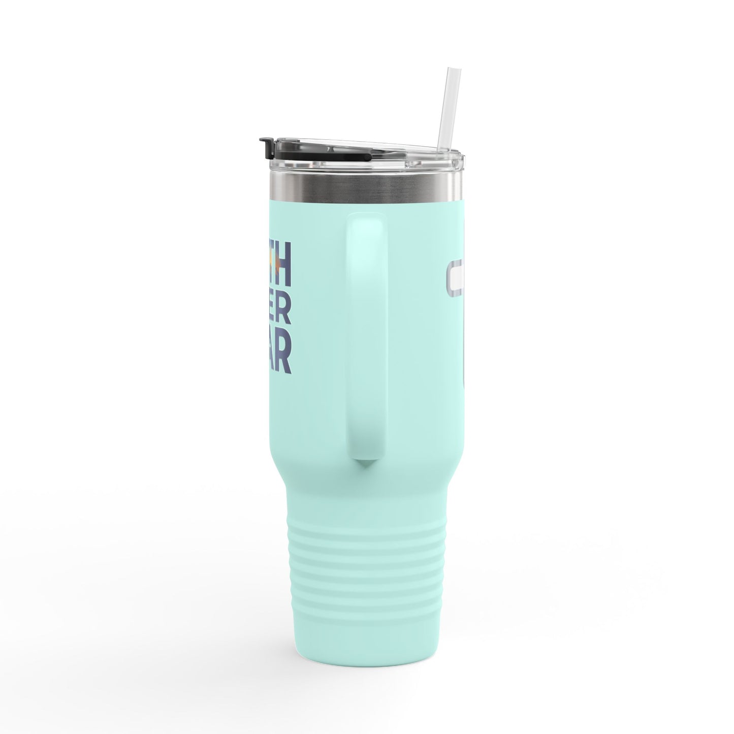 40oz Insulated Travel Mug — "Faith Over Fear" Inspirational Tumbler