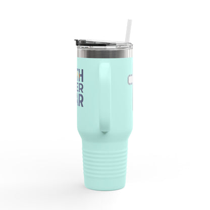 40oz Insulated Travel Mug — "Faith Over Fear" Inspirational Tumbler