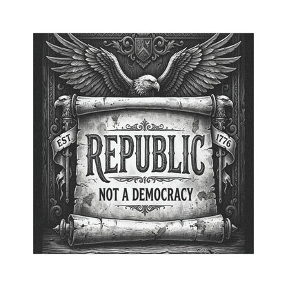 Republic Not a Democracy Car Magnet — Patriotic Vintage Eagle Political Decal