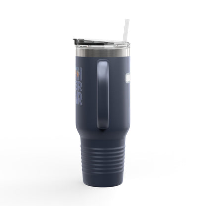 40oz Insulated Travel Mug — "Faith Over Fear" Inspirational Tumbler