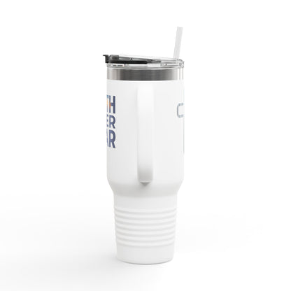 40oz Insulated Travel Mug — "Faith Over Fear" Inspirational Tumbler