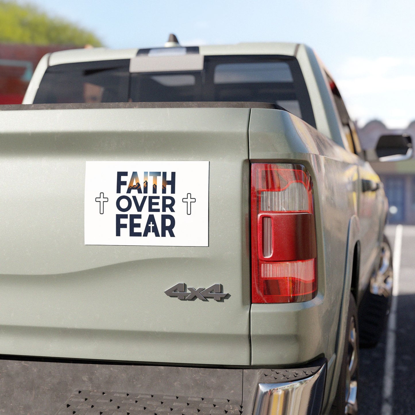 Faith Over Fear Car Magnet — Christian Inspirational Vehicle Decal
