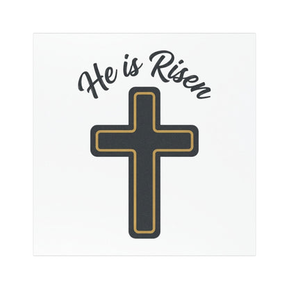 He Is Risen Cross Car Magnet — Easter Christian Faith Vehicle Sticker
