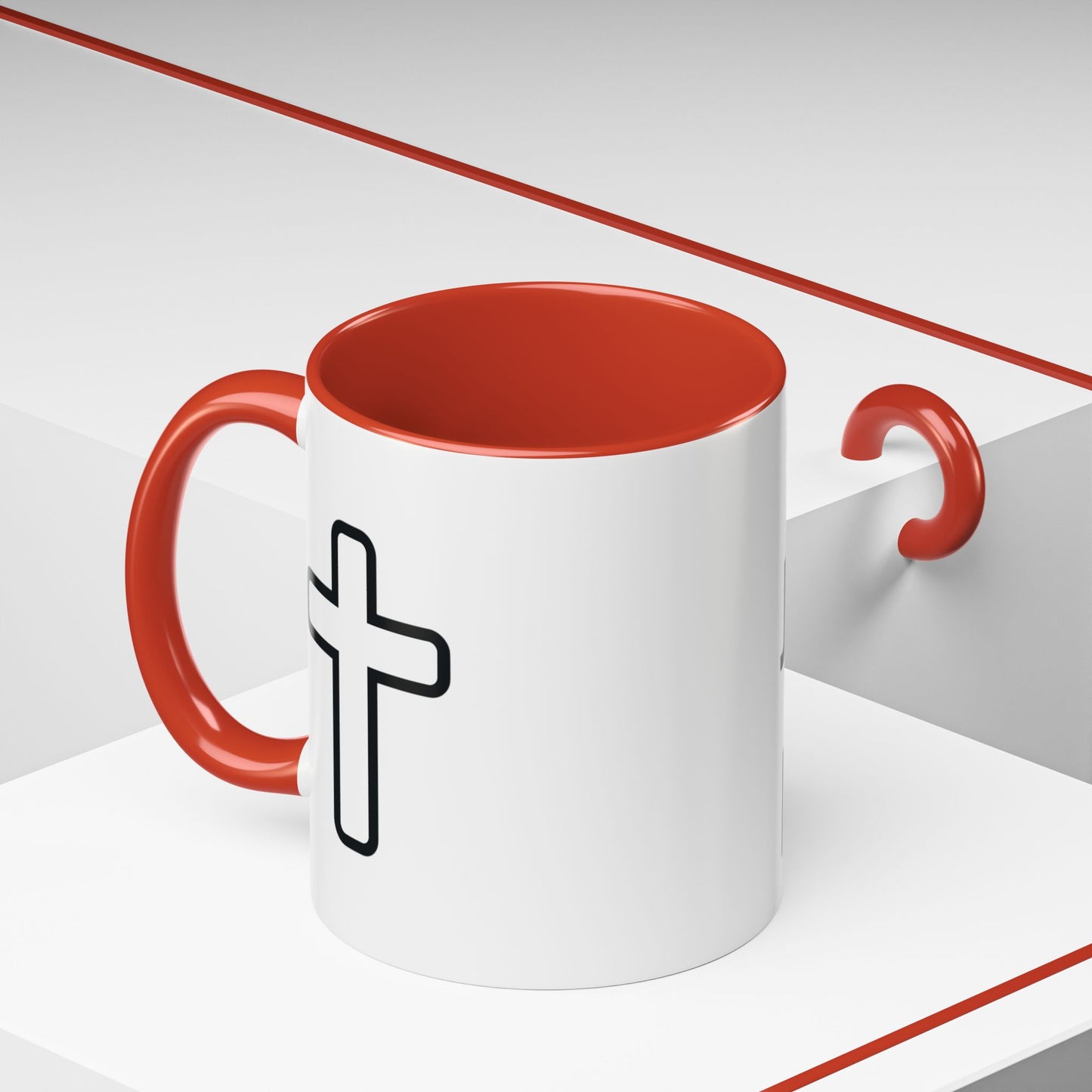 Jesus Is King Accent Coffee Mug — Christian Faith Religious Coffee Cup (11/15oz)