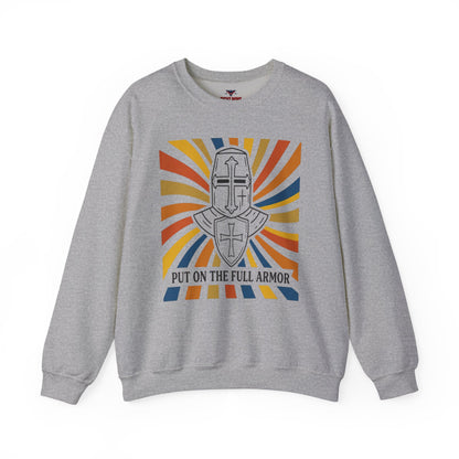 Armor of Faith Crewneck Sweatshirt — "Put On The Full Armor" Christian Graphic Pullover