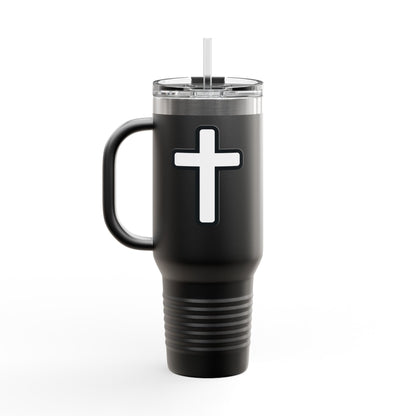 40oz Insulated Travel Mug — "Faith Over Fear" Inspirational Tumbler