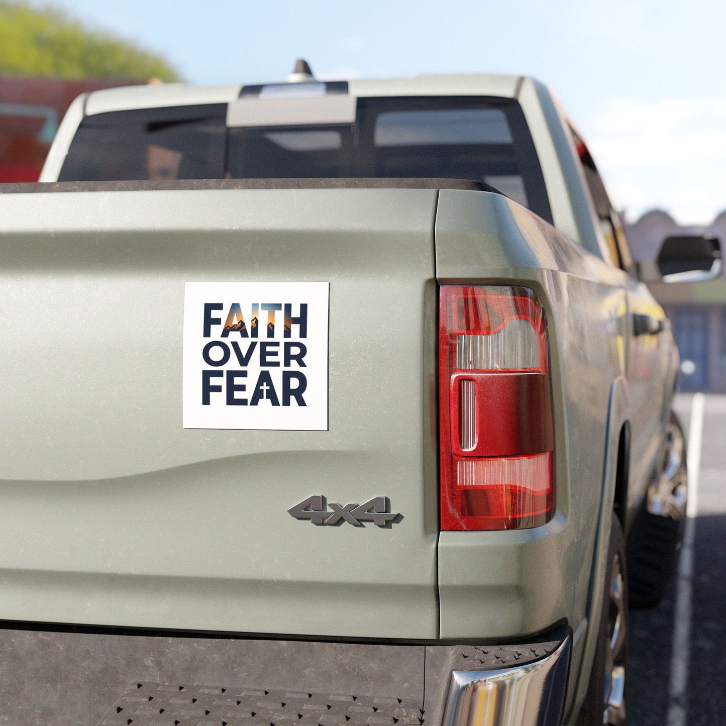 Faith Over Fear Car Magnet — Christian Inspirational Vehicle Decal