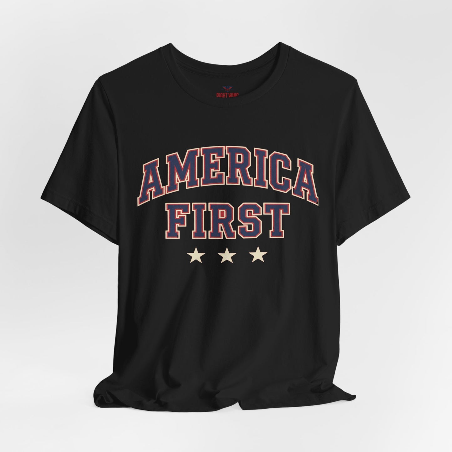 America First Graphic Tee — Patriotic USA Short Sleeve Shirt