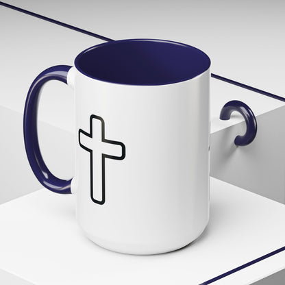 Jesus Is King Accent Coffee Mug — Christian Faith Religious Coffee Cup (11/15oz)