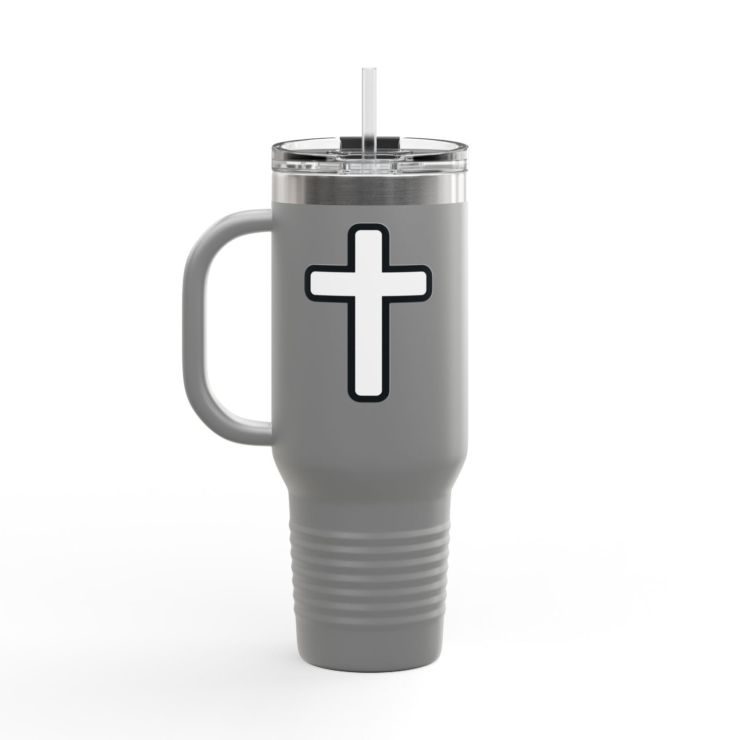 40oz Insulated Travel Mug — "Faith Over Fear" Inspirational Tumbler