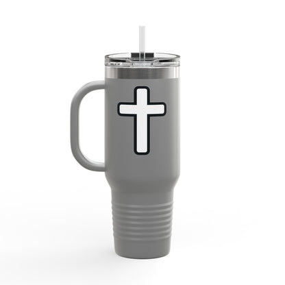 40oz Insulated Travel Mug — "Faith Over Fear" Inspirational Tumbler