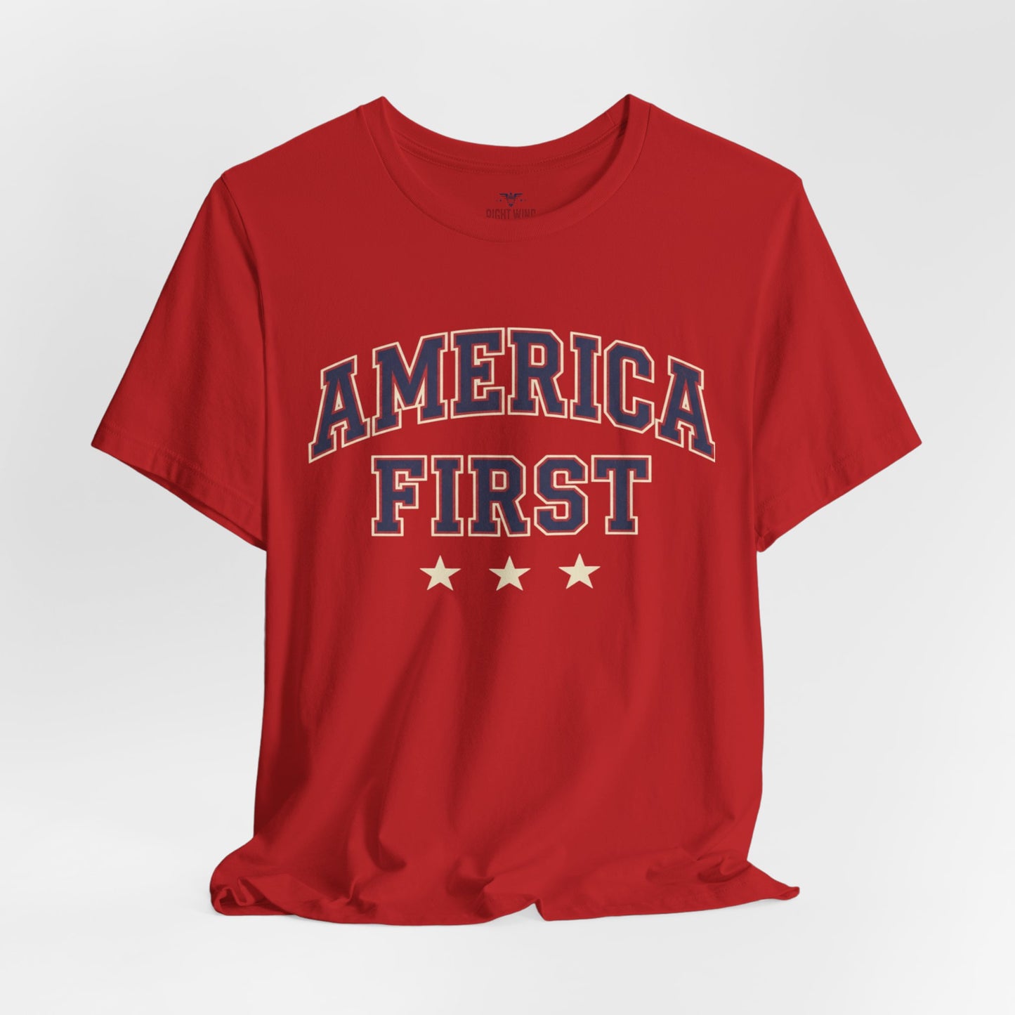 America First Graphic Tee — Patriotic USA Short Sleeve Shirt