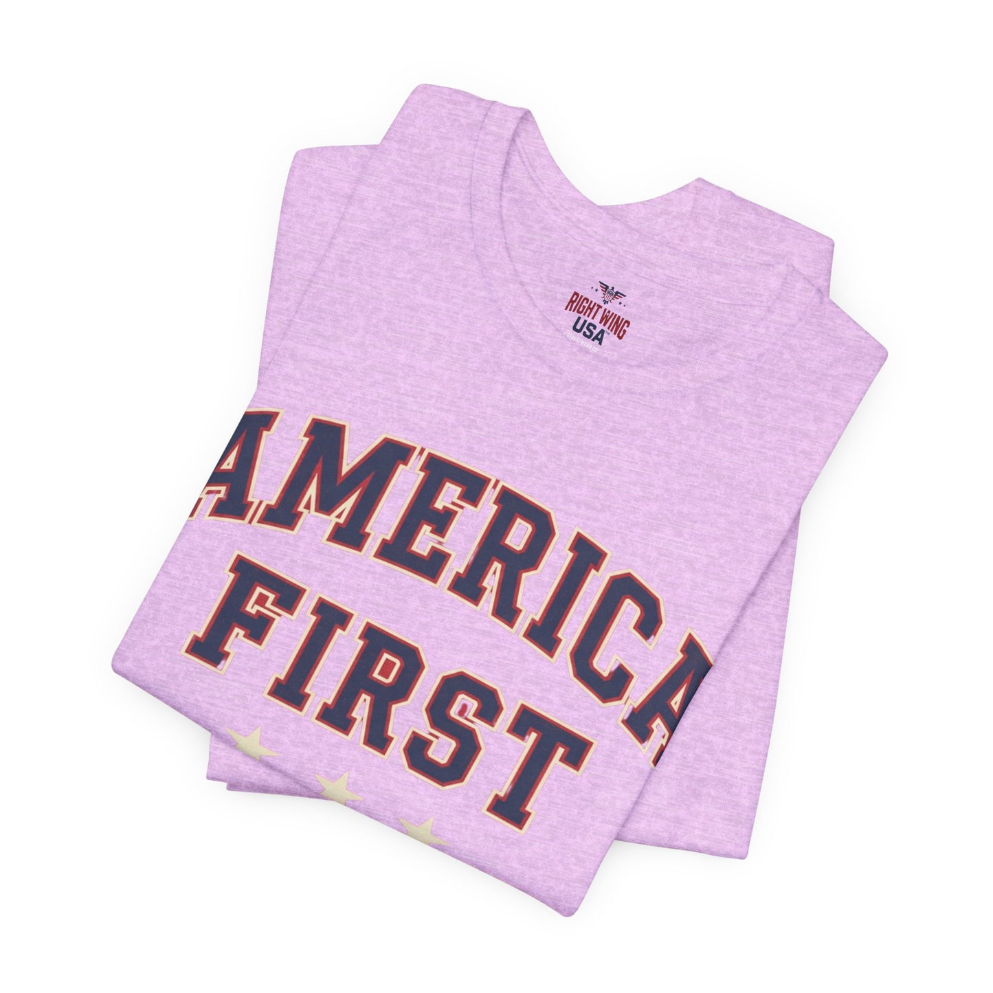 America First Graphic Tee — Patriotic USA Short Sleeve Shirt