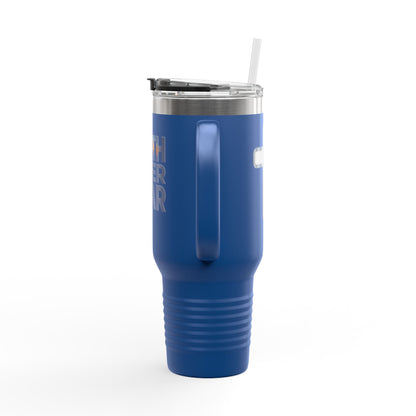 40oz Insulated Travel Mug — "Faith Over Fear" Inspirational Tumbler