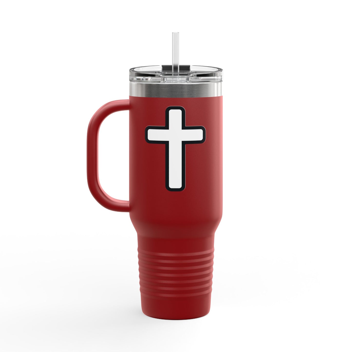 40oz Insulated Travel Mug — "Faith Over Fear" Inspirational Tumbler