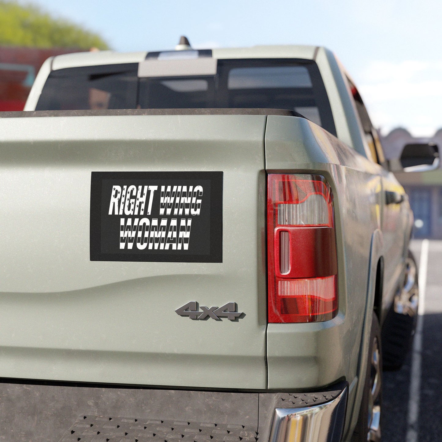Right Wing Woman Car Magnet — Patriotic American Flag Political Magnet